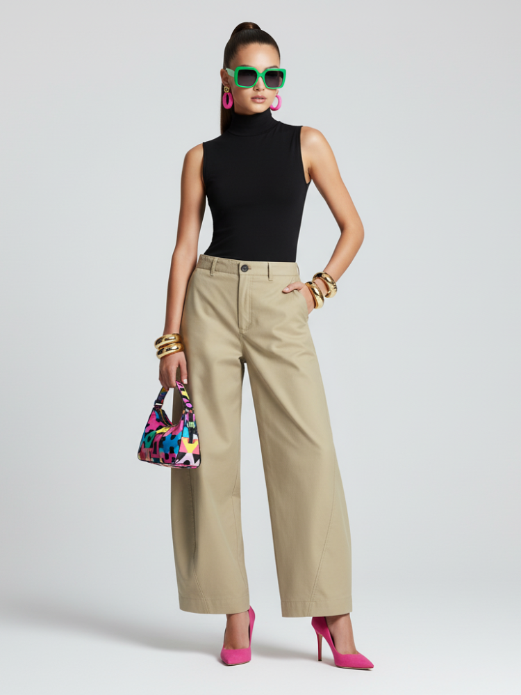 Curved Wide-Leg Pants Nolita | BYMANYC ® New York