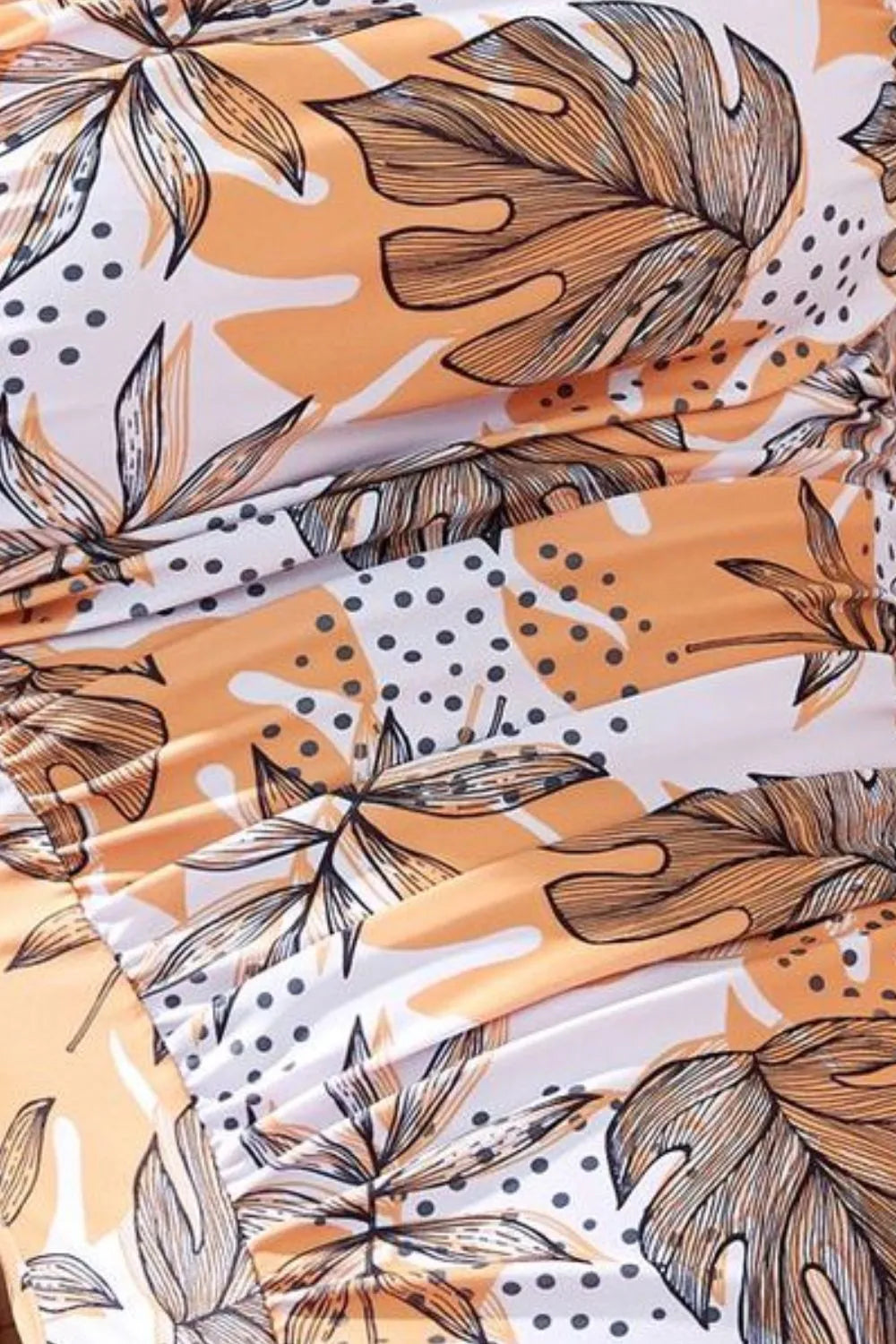 Square Neck Printed One-Piece Swimwear & Cover-Up Set