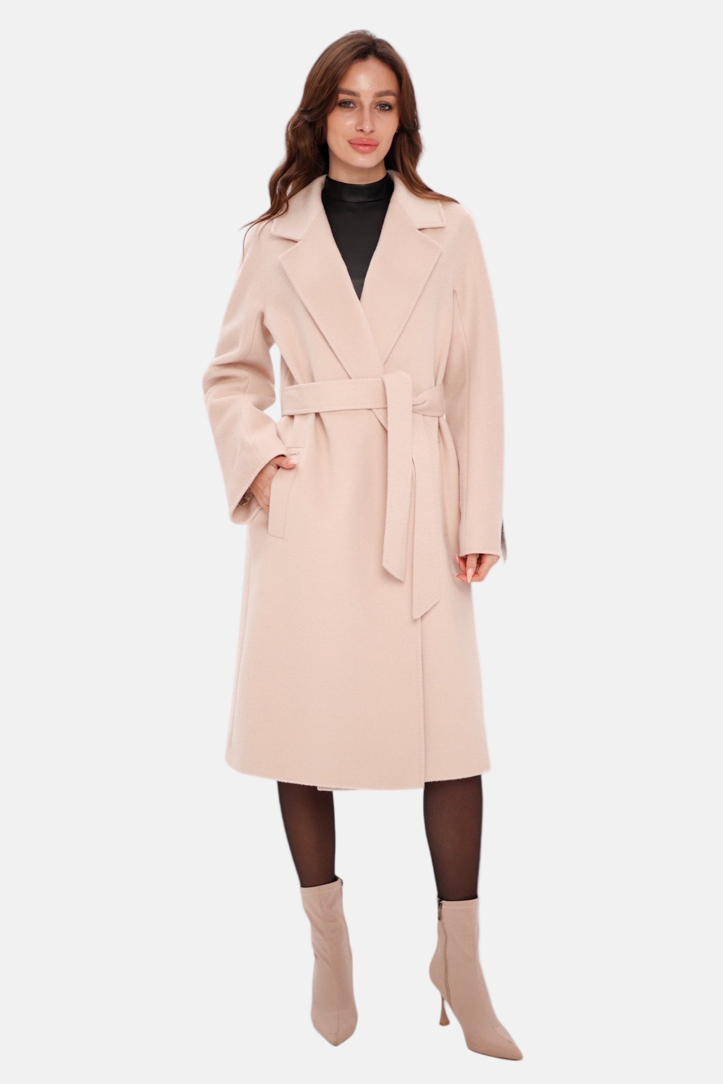 Chester Premium Wool Cashmere Coat in Praline