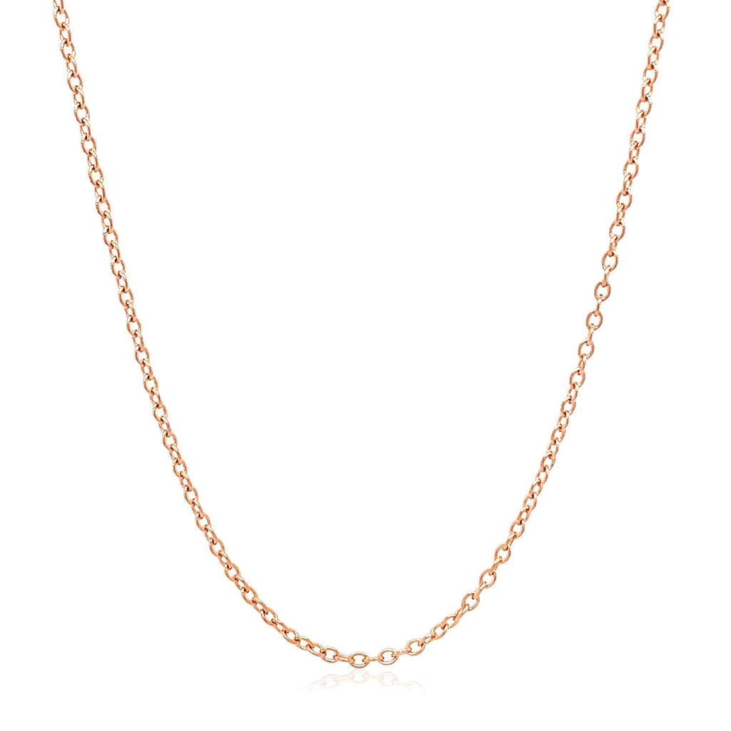 18K Rose Gold Round Oval Link Chain | 1.5mm