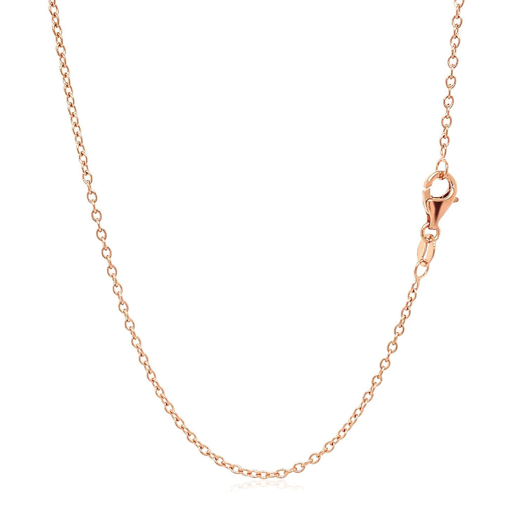 18K Rose Gold Round Oval Link Chain | 1.5mm