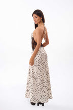 Noir Halter Lace Maxi Dress