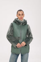 Reversible Hooded Wool Blend Jacket