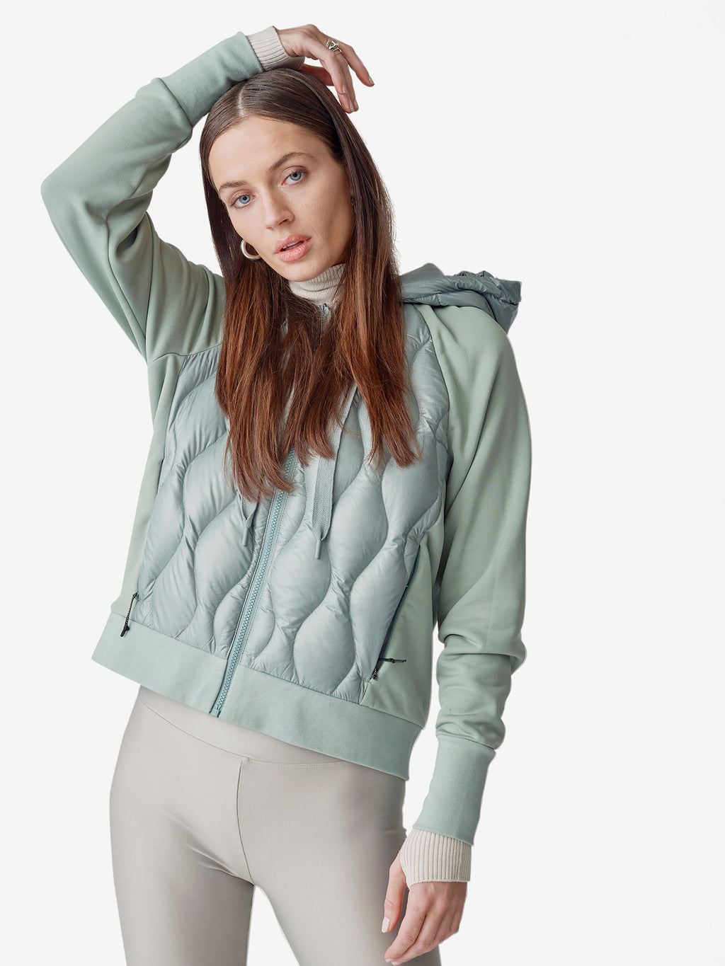 Down Zip Hoodie | Slate Gray