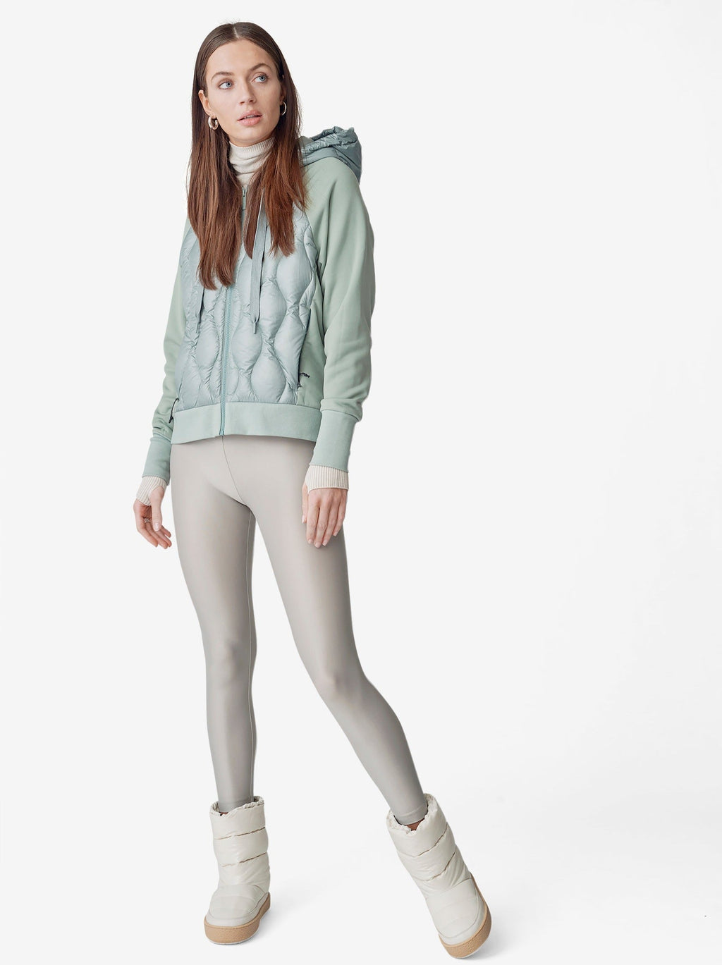 Down Zip Hoodie | Slate Gray