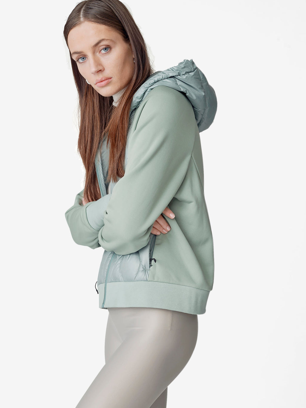 Down Zip Hoodie | Slate Gray
