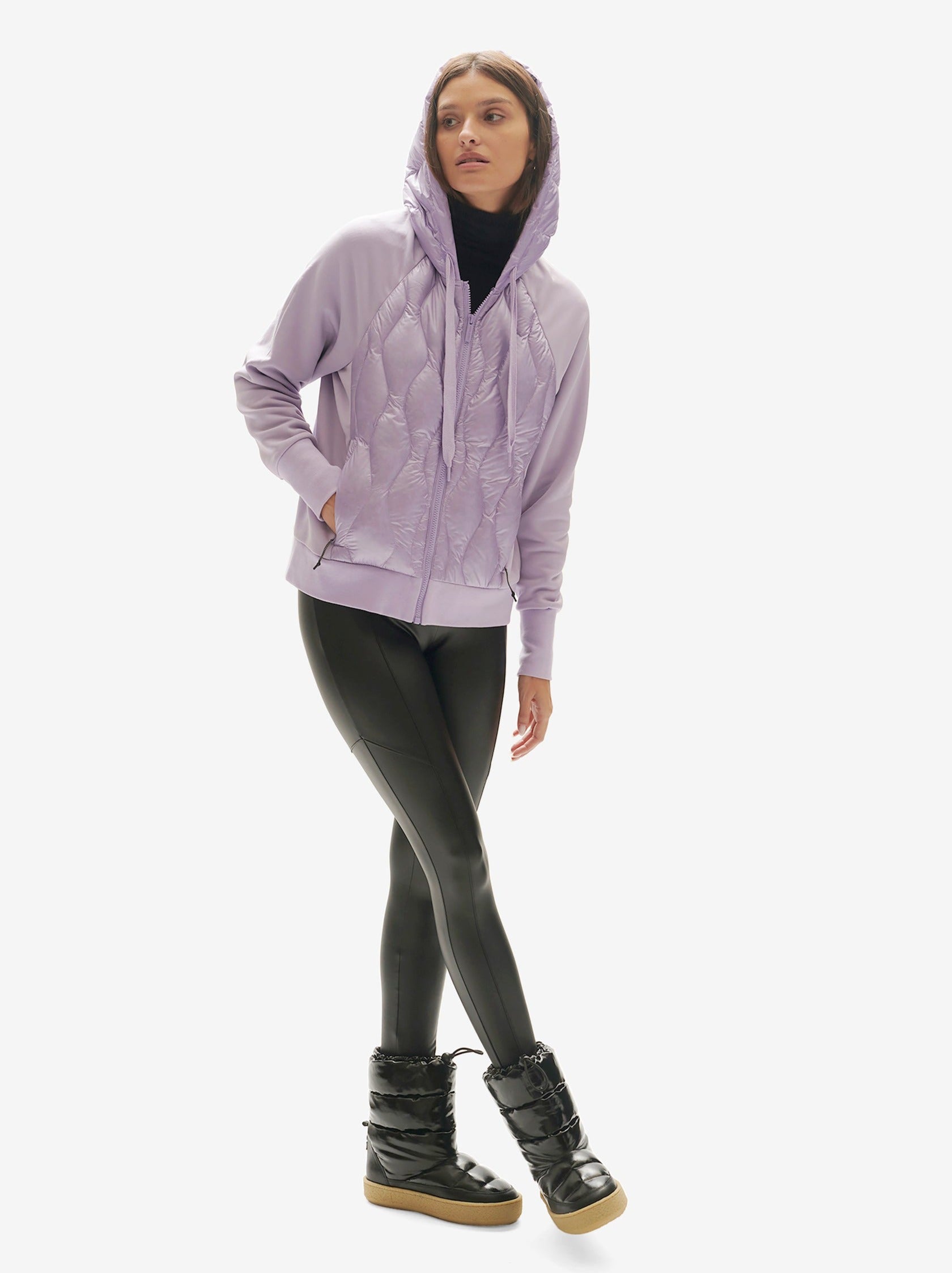 Down Zip Hoodie | Lavender
