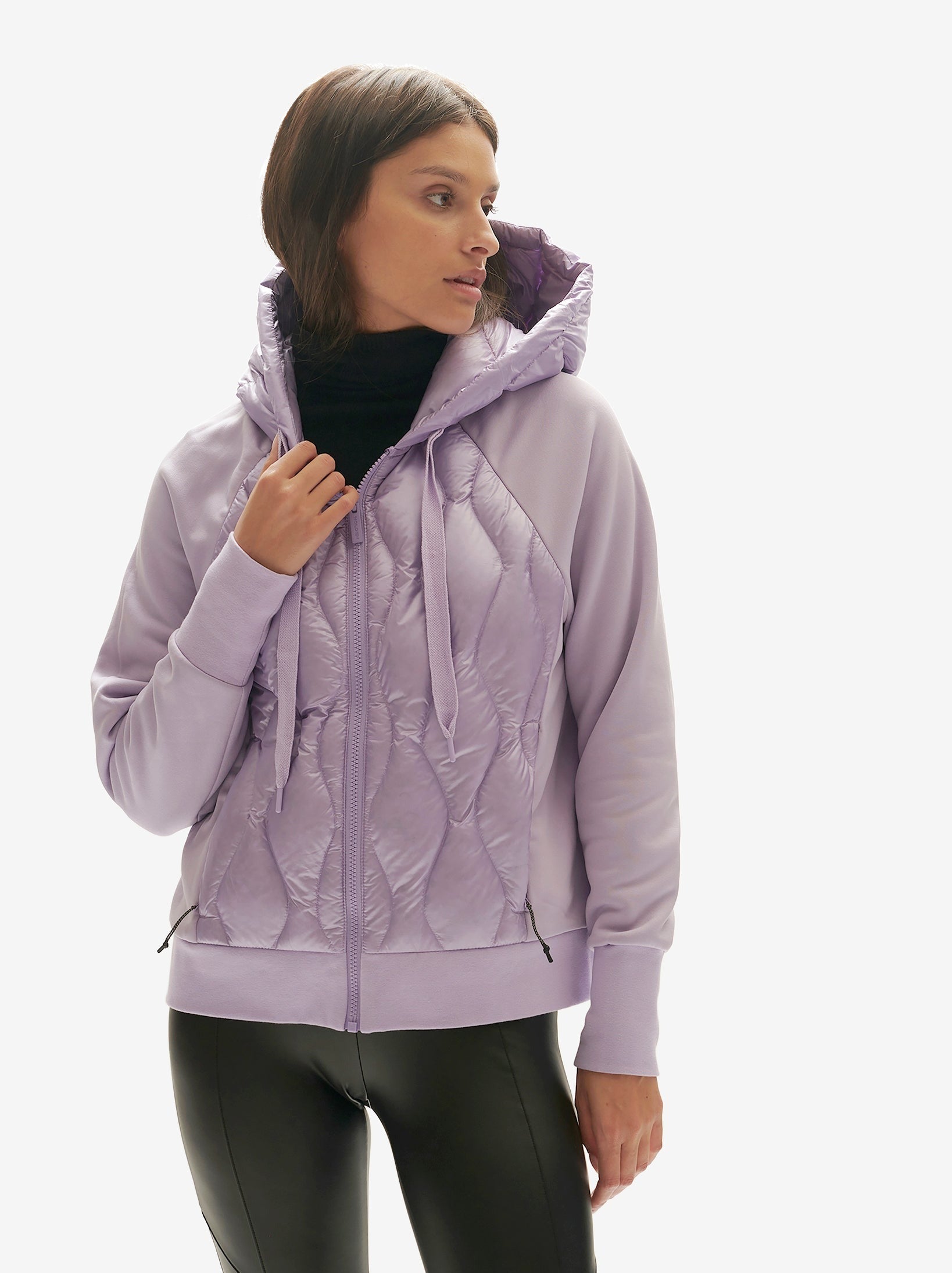 Down Zip Hoodie | Lavender