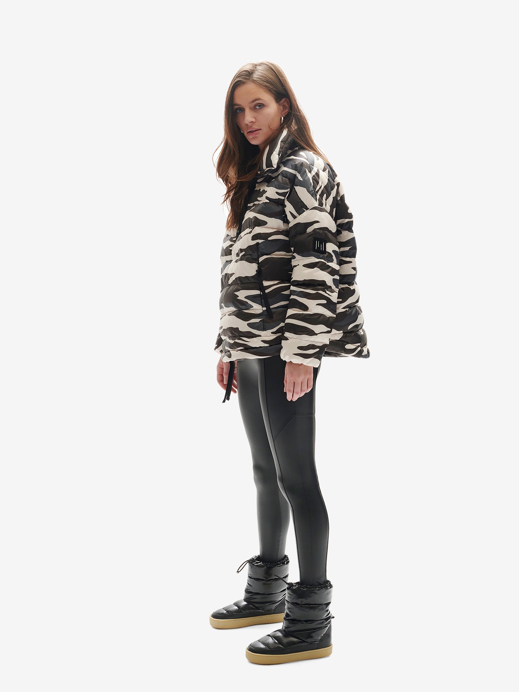 Down Half Zip Jacket | Zebra