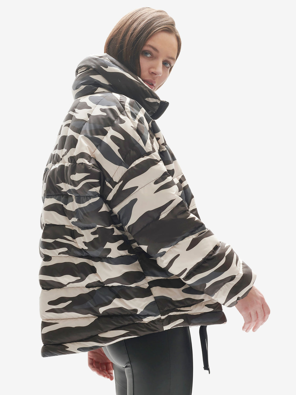 Down Half Zip Jacket | Zebra