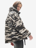 Down Half Zip Jacket | Zebra