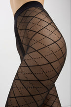 Fantasy Tights Conte Design with Diamond Pattern and a Mesh Effect
