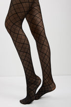 Fantasy Tights Conte Design with Diamond Pattern and a Mesh Effect
