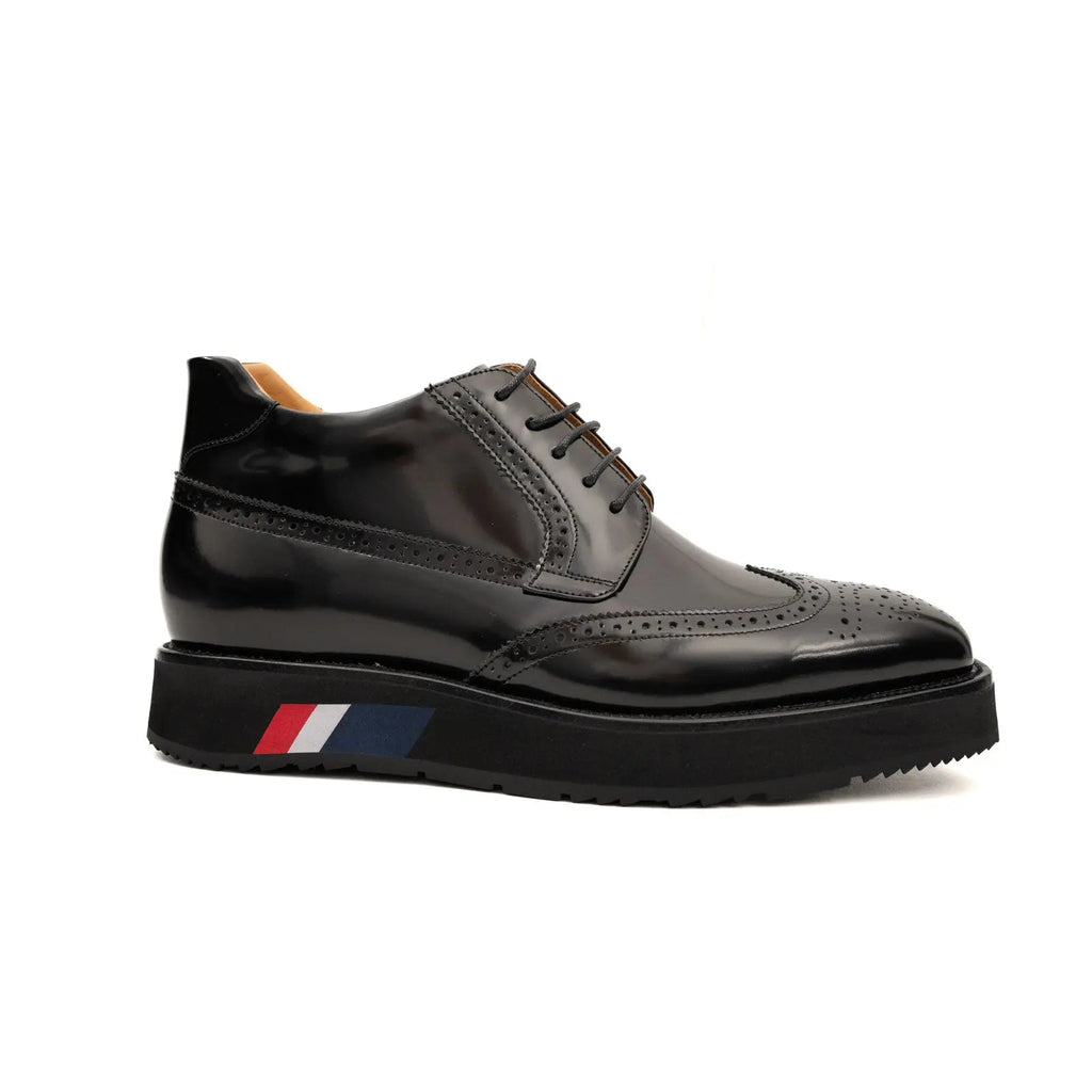 DIVINCH Black Patent Brogue Bootie