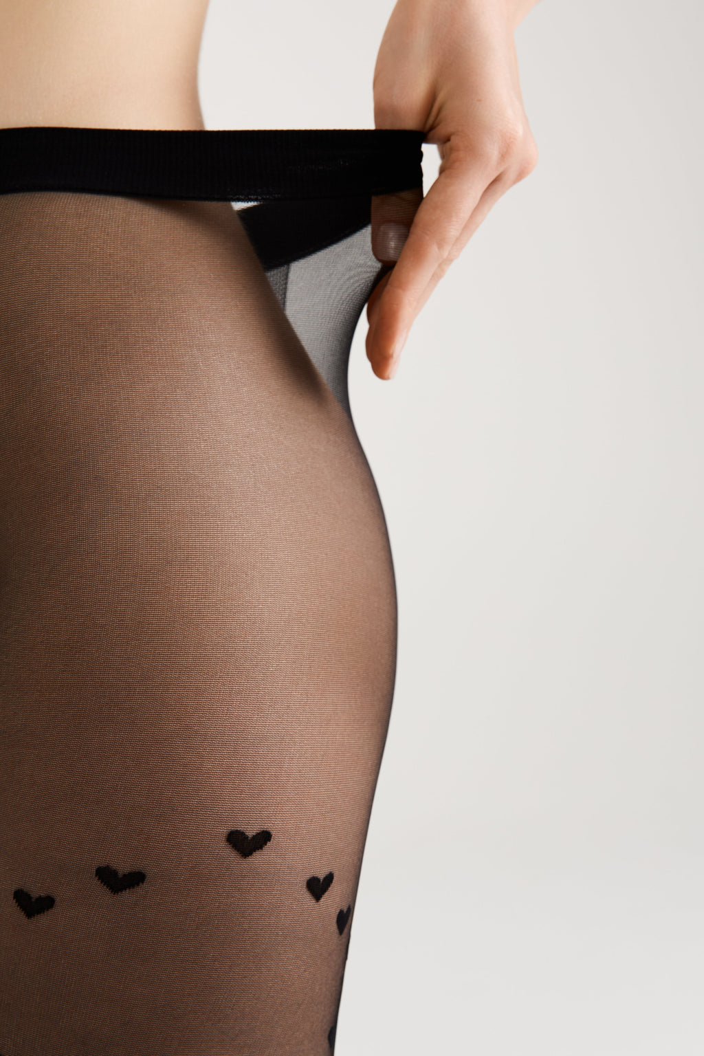 Fantasy Tights Conte Dolce Vita Hearts with Lace-Up Imitation