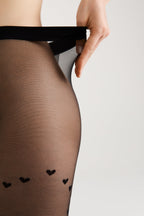 Fantasy Tights Conte Dolce Vita Hearts with Lace-Up Imitation
