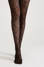 Fantasy Tights Conte Dolce Vita Hearts with Lace-Up Imitation