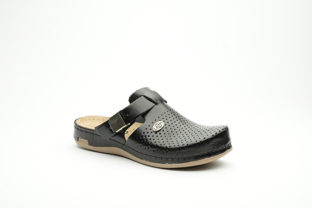 Leona by LEON Women’s Leather Clog | Orthopedic with Perforated Leather