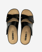 Laura by LEON Women’s Leather Sandal | Comfort Slide Slip-On with Velcro Straps