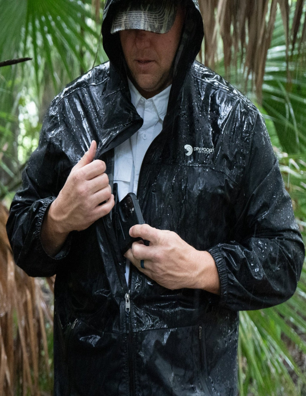 Dry Pocket Black Fin Waterproof Rain Jacket
