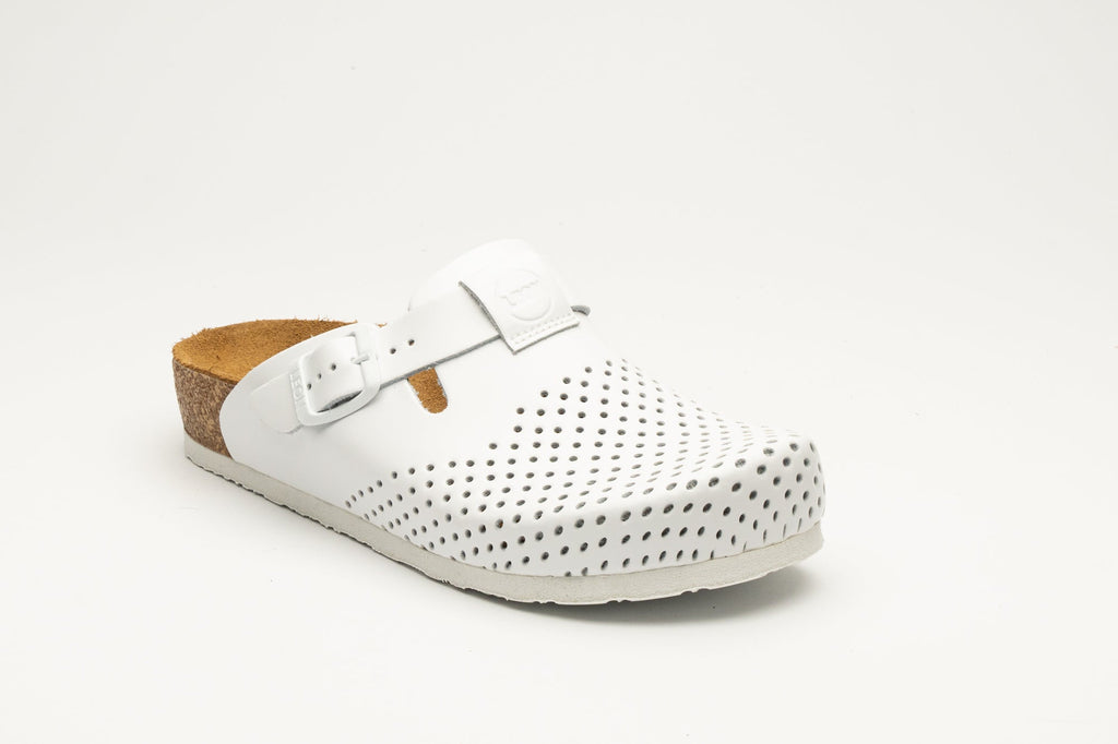 Edita by LEON Women’s Leather Clog | Orthopedic Cork-Style Clog with Adjustable Buckle