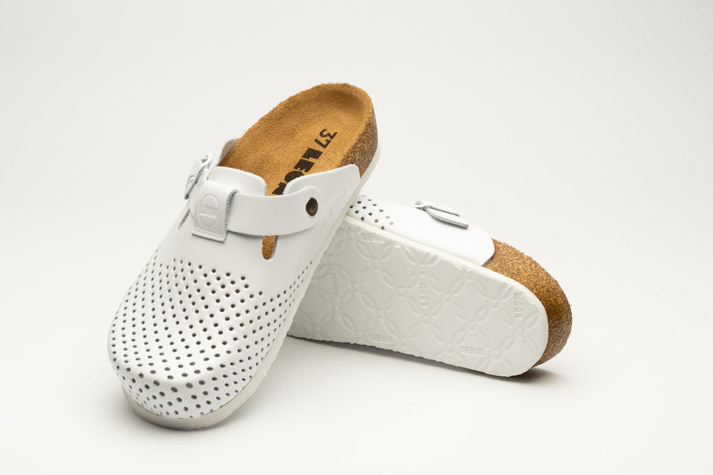 Edita by LEON Women’s Leather Clog | Orthopedic Cork-Style Clog with Adjustable Buckle