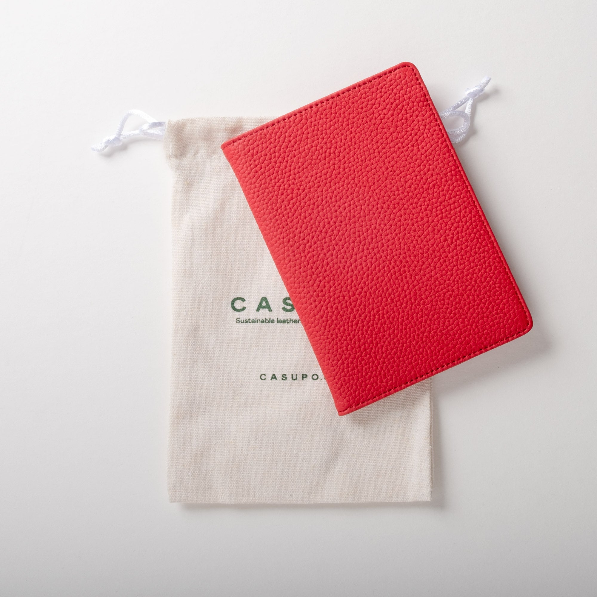 Leather Passport Wallet with RFID | Red