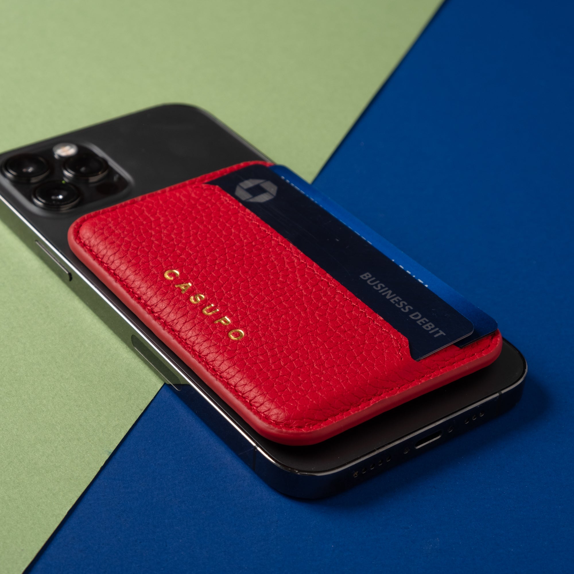 Mag Safe Leather Wallet with RFID | Red