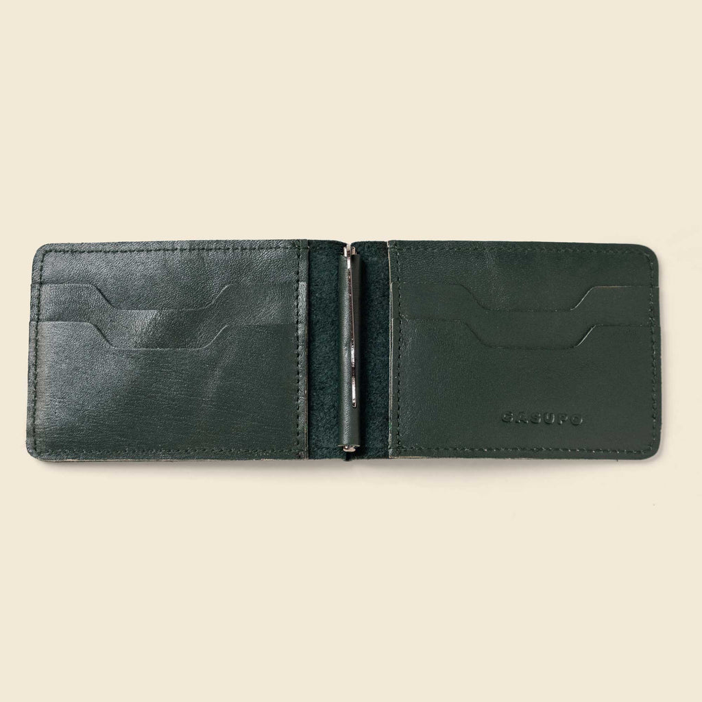 Bifold Money Clip Wallet | Forest Green