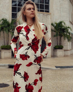 Rose Faux Wrap Dress