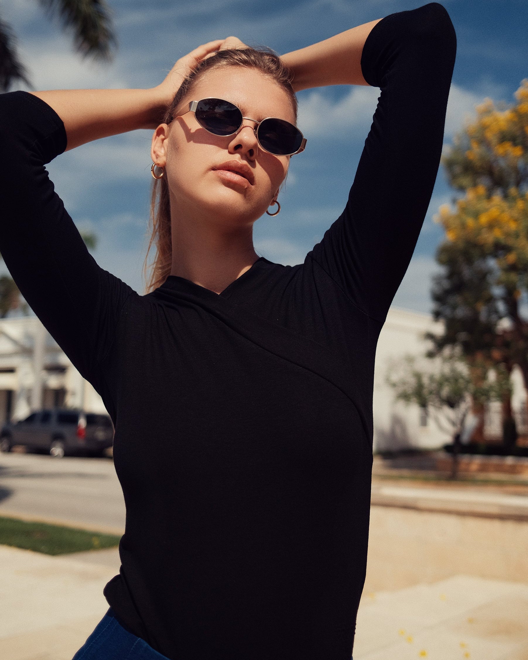 Faux Wrap Modal T-Shirt