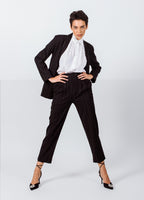 Black Pinstripes Suit Pants