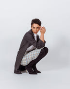 Le Réussi Worsted Flannel Long Trench Coat Gray