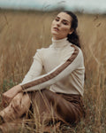 Turtleneck Sweater with Leather Detail