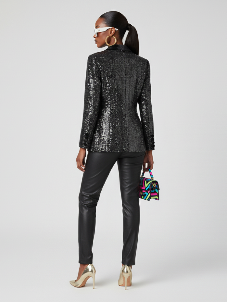 Double-Breasted Blazer Jacket Black | WEST VILLAGE