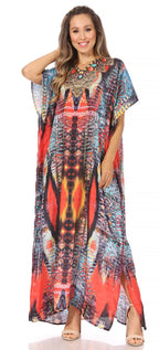 Vicky Women's Casual Short Sleeve Petite Beach Maxi Caftan Dress