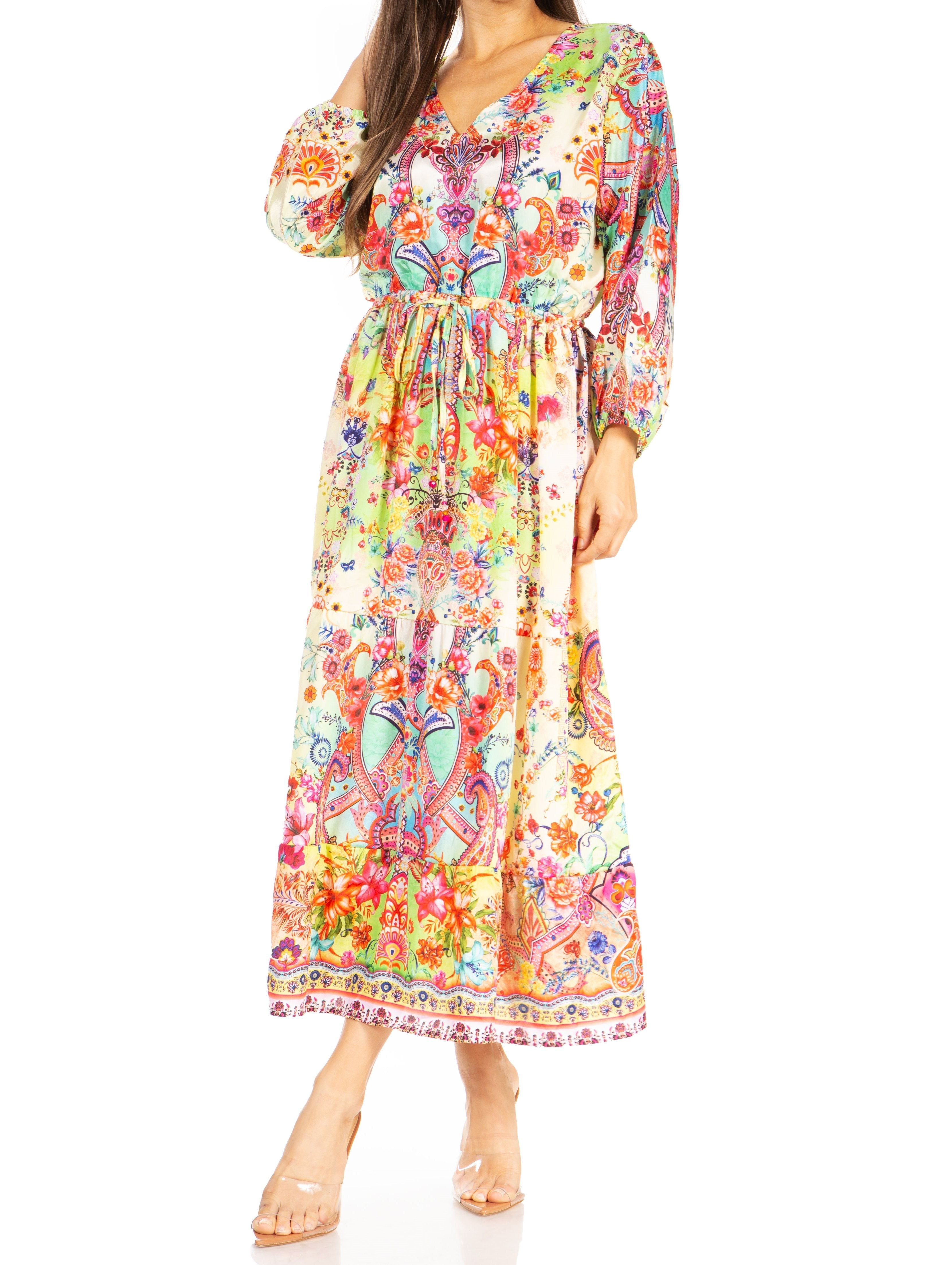 Katty Floral Print Women's Boho Maxi Dress