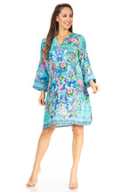 Sakkas Rosa Boho Style Floral Tunic Dress