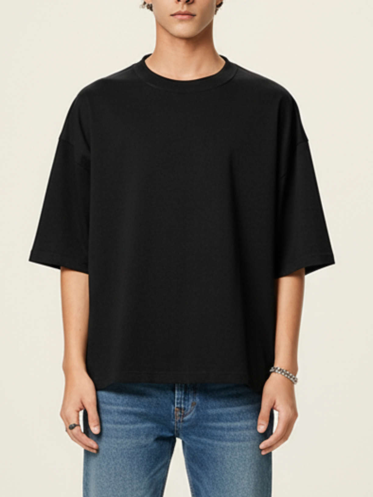 Aero Boxy Crop Tee | Black