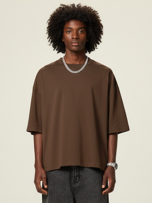 Aero Boxy Crop Tee | Brown