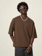 Aero Boxy Crop Tee | Brown