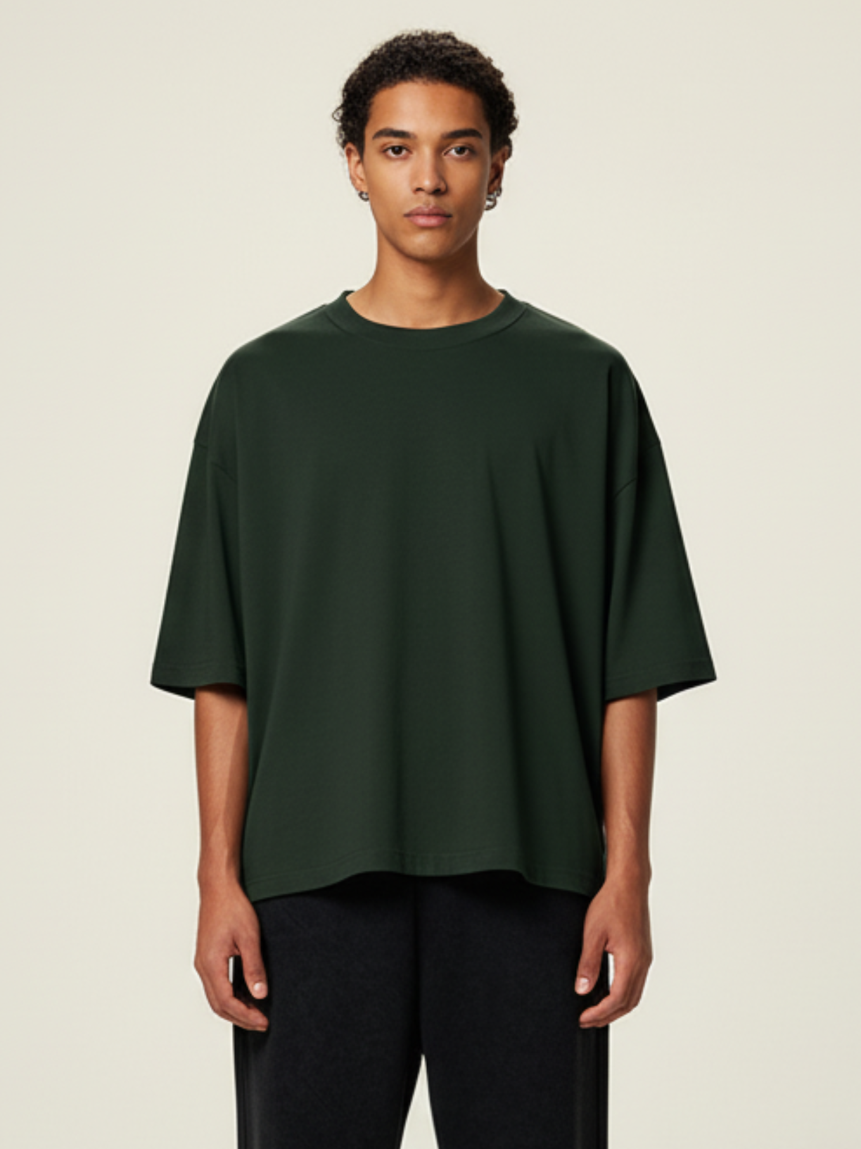 Aero Boxy Crop Tee | Dark Green