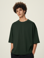 Aero Boxy Crop Tee | Dark Green