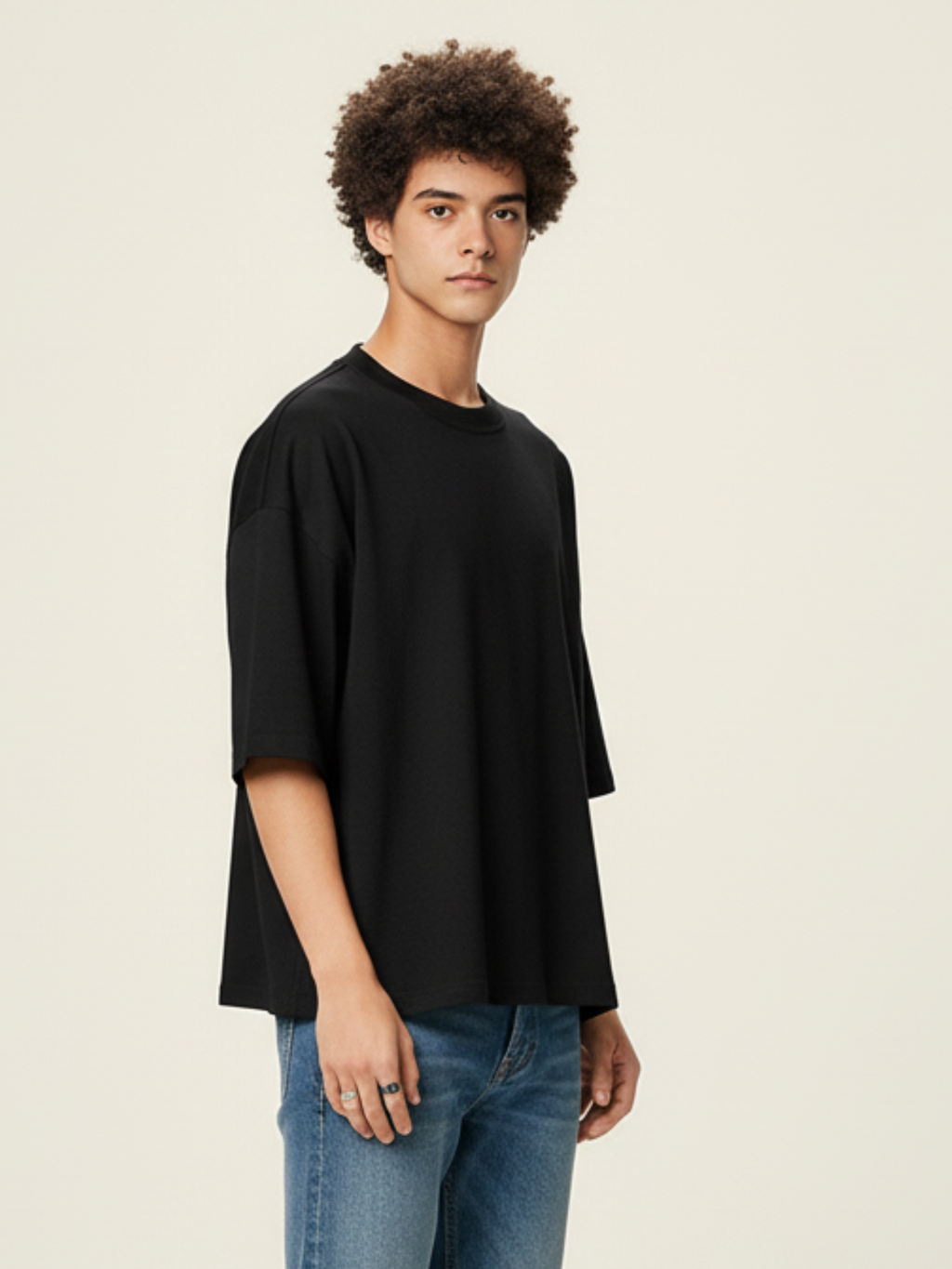 Aero Boxy Crop Tee | Black