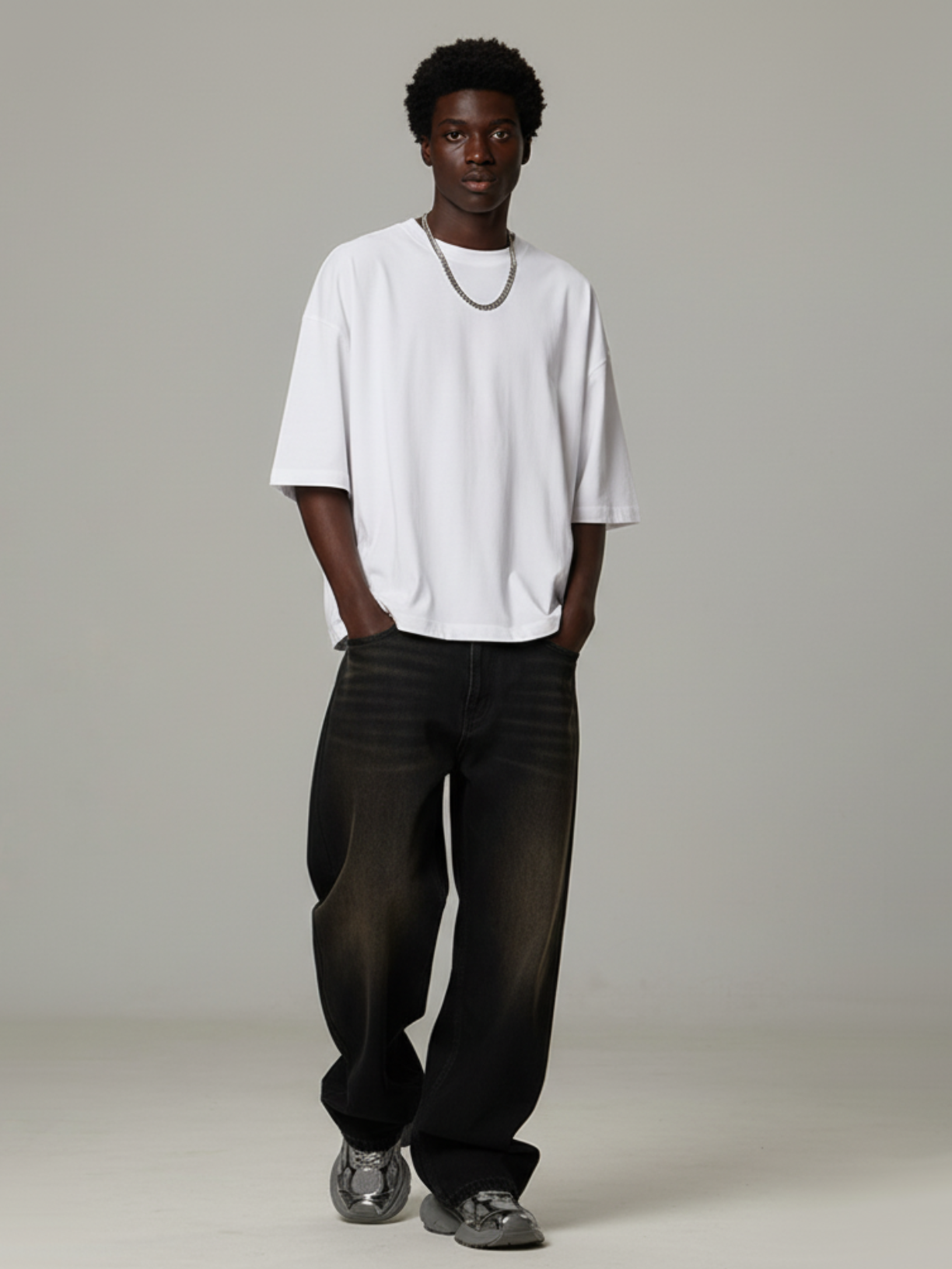 Aero Boxy Crop Tee | White