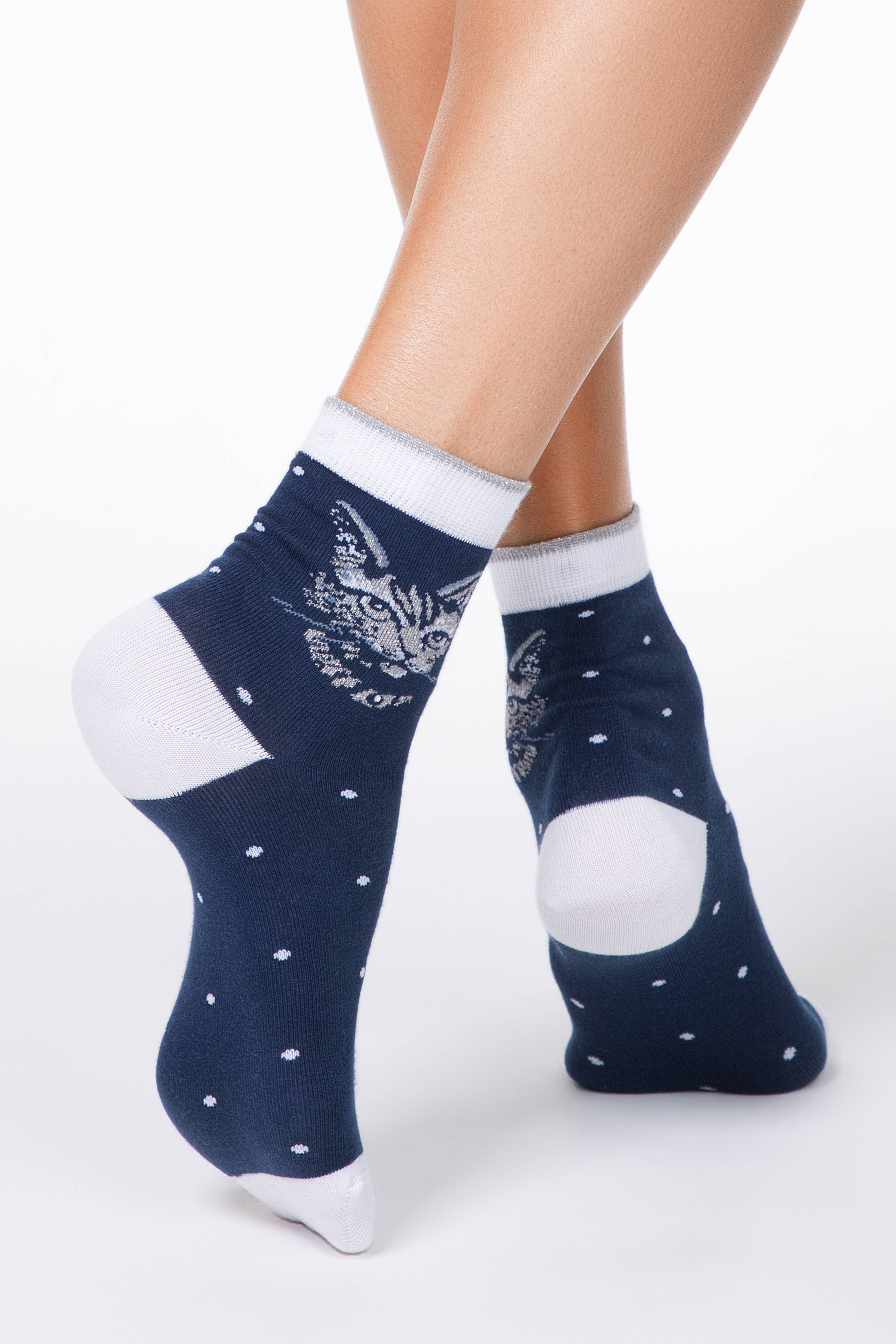 Conte Elegant Cotton Socks Lady Cat | 2 Pairs