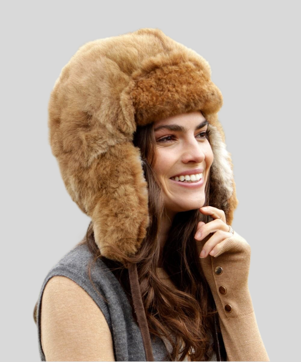 Baby Alpaca RCMP Fur Hat with Earflaps Chullo