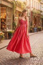 Women's Retro Plaid Sleeveless A-Line Maxi Dress