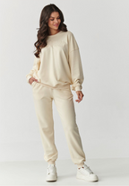 Sweatshirt with Embroidery and Sweatpants Outfit Set