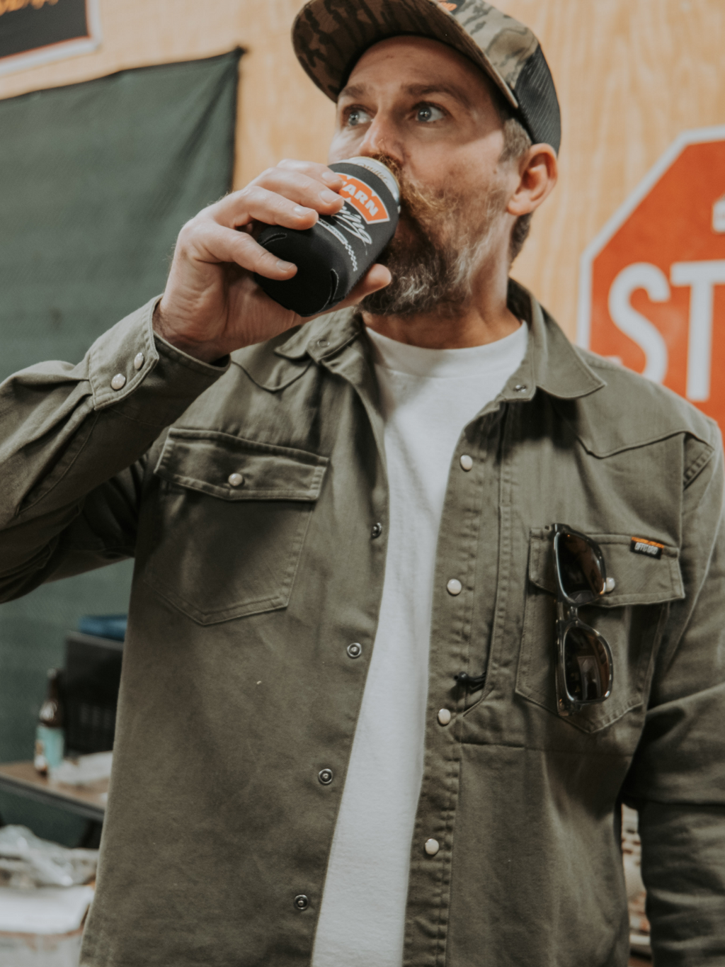 Earl Denim Shirt | Dusty Olive